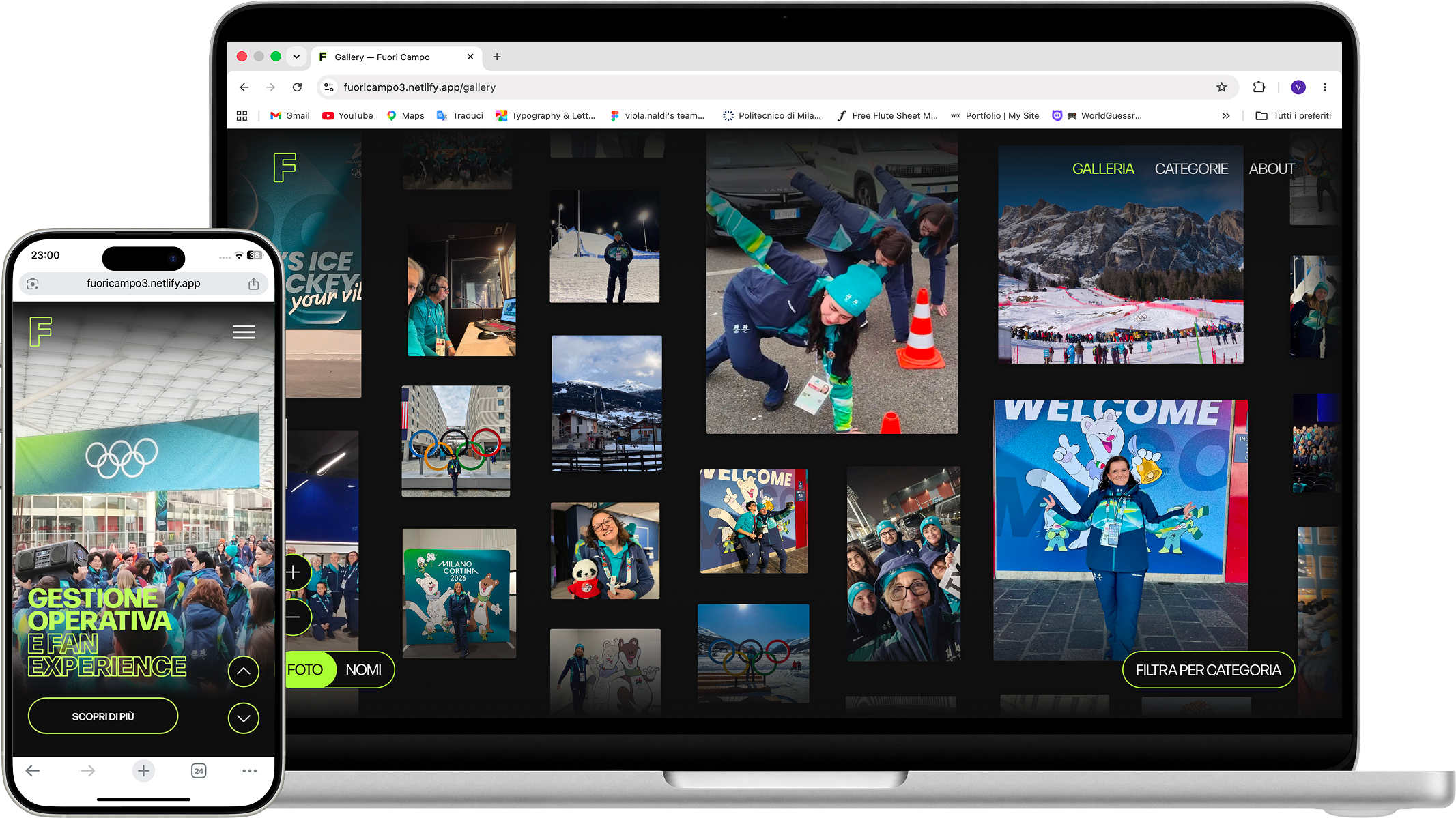 Anteprima del sito Fuori Campo su desktop e mobile